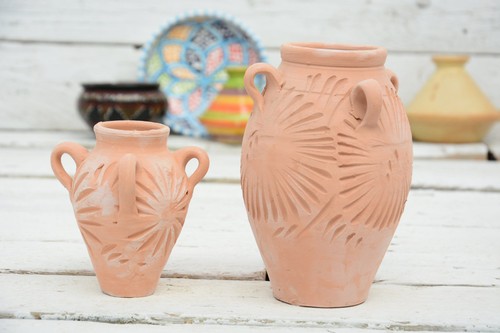 Terracotta jar vase rustic - jar,