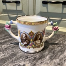 Paragon China George V Silver Jubilee Loving Cup - Floral Handles 1935