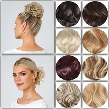 Stranded Scrunchie Bun Large Natural Thick Curly Wavy Messy Hairpiece Updo Wrap