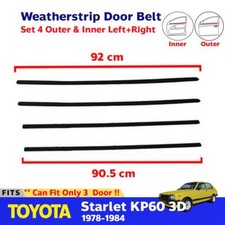 Weatherstrip Door Belt Out-In Set 4 Fits Toyota Starlet KP60 KP61 3D 1978-84 K11