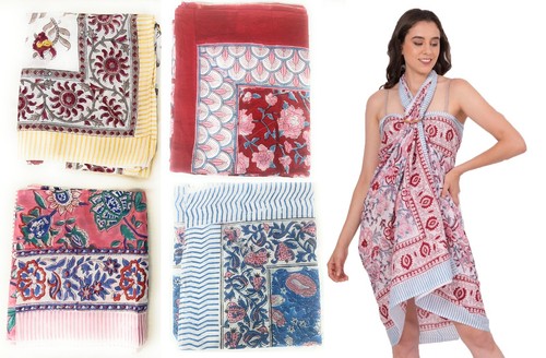 Large floral hand block - floral,