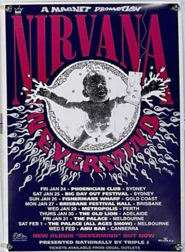 Nirvana australian tour poster - tour,