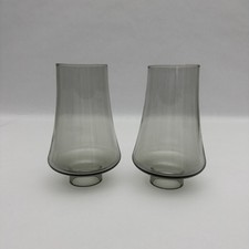 Vintage Lamp Globes Smoke Gray