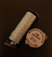 Kreinik Fine Braid #8,  SILVER,  Shade 001