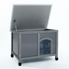 S DOG KENNEL PLASTIC AND WOOD INSULATED TWIN PANEL DOG SHELTER PUPPY HOUSE