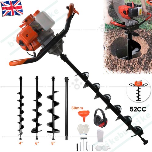 Petrol earth auger - earth, fence