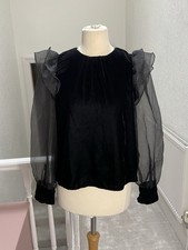 Zara Black Velvet Sheer Mesh