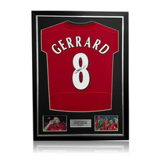 Steven Gerrard Hand Signed #8 2005 Liverpool Istanbul Shirt In Classic Frame