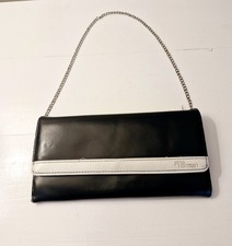 Y2k Jane Norman Black & White Small Clutch/Purse With Chain