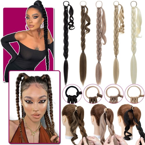 Real long braided ponytail - real,