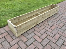 wooden garden planter 2ft - 6ft Rustic LARGE JUMBO Long Timber Flower Trough Tub