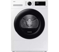 Freestanding Samsung Heat Pump Tumble Dryer, AI Energy, 8kg White DV80CGC0B0AE