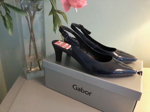 Gabor navy patent - gabor, leather