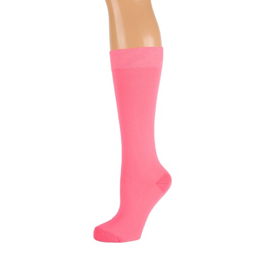 Plain neon pink calf socks - plain,