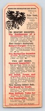 Vintage Two Sided Bookmark With Adverts For Books From T. Fisher Unwin.