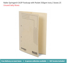 Railex Foolscap Springarch SA3P-1 350gsm Spring File With Pocket 2 boxes 25