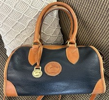 Dooney Bourke Vintage Black Gladstone Satchel Doctor Bag All Weather Leather