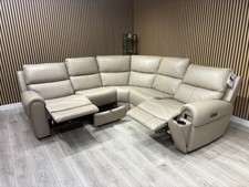 Oak FurnitureLand - EZRA Leather Modular Corner Sofa Power Recliners - RRP £3549
