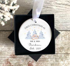 First Christmas As Married Decoration 1st Xmas Mr and Mrs Hanging Bauble 2025