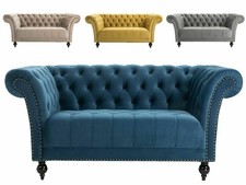 Chesterfield Sofa Velvet 1.5 , 2 Or 3 Seater Armchair Handmade Settee Seat