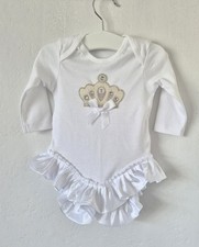 Romany Baby Princess Vest Size 0-3 Months Frills Bow Crown