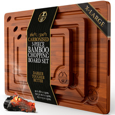 Deer & Oak 3-Piece Bamboo Chopping Board Set – Pre-Oiled Wooden Cutting Boards
