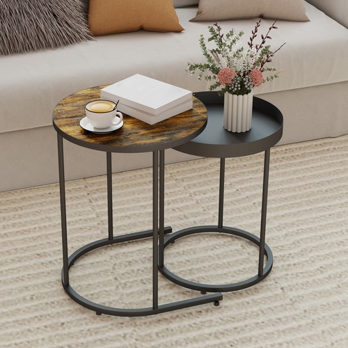 Homcom nesting side table - side, set