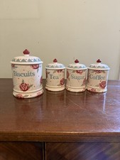 Emma Bridgewater Rose & Bee Tea Coffee Sugar And Biscuit Canisters