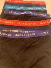Jack & Jones Boxer Shorts x5 Pairs Black Multicoloured Bands Small New