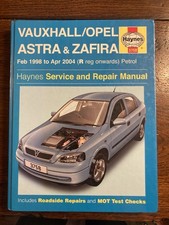 3758 Haynes Workshop Vauxhall/Opel Astra & Zafira Feb 1998 to Apr 2004 Petrol