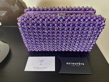 Retrofete Lydia Pearl Crystal bag clutch purple evening purse NEW