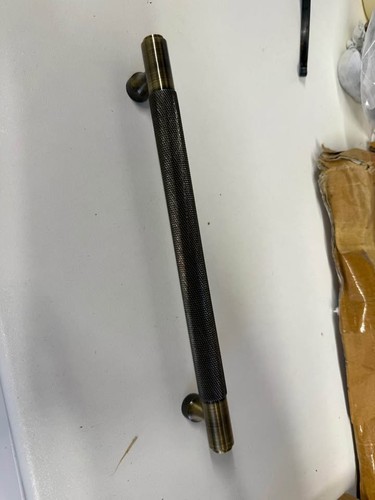 Antique brass door handle - brass,