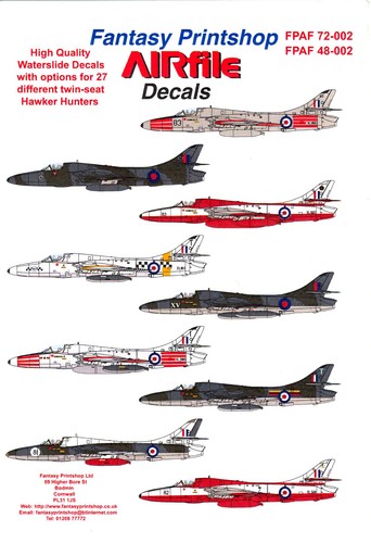 Airfile decals hawker - 1/48,