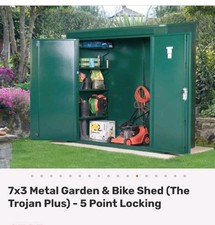 Asgard Metal Motorcycle Shed 7 x 3 Trojan colour Beige