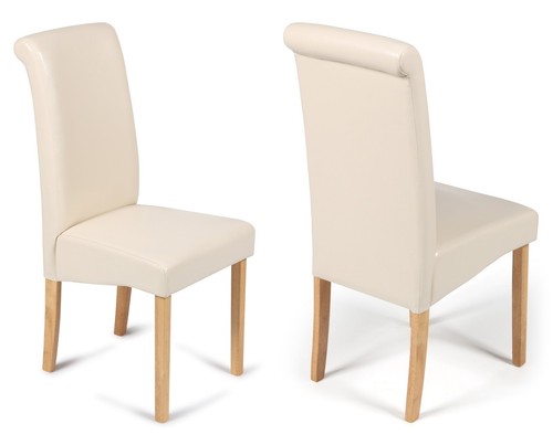 Cream dining chairs faux - cream,
