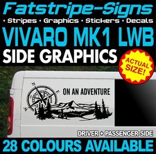 to fit VAUXHALL VIVARO LWB COMPASS MOUNTAINS GRAPHICS STICKERS CAMPERVAN DAY VAN