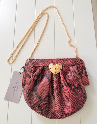 Zara red leather snakeskin - zara,