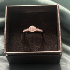 9ct White Gold Diamond Cluster