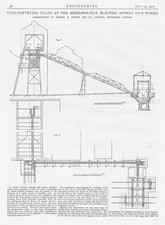 Coal Conveying Plant at Metropolitan Works - 3x Antique Engineering Prints 1905