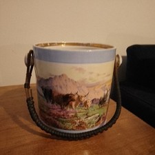 Vintage BCM Nelson Ware biscuit barrel / pot  highland cows 