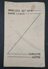 ORIGINAL Wireless Set 19 Mark 1, 2 & 3 CIRCUIT NOTES Booklet WWII 