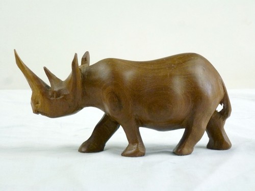Carved wooden rhinocerous - carved,