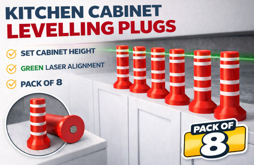 Kitchen cabinet levelling - levelling, pins