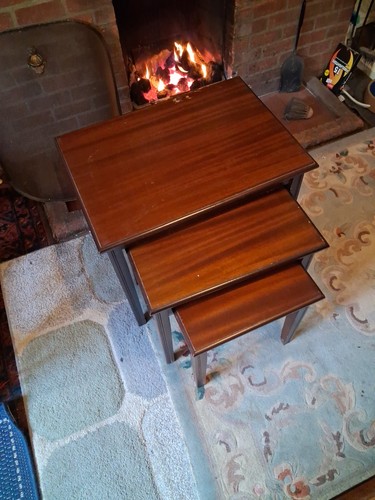 Vintage nest wood tables - 3,