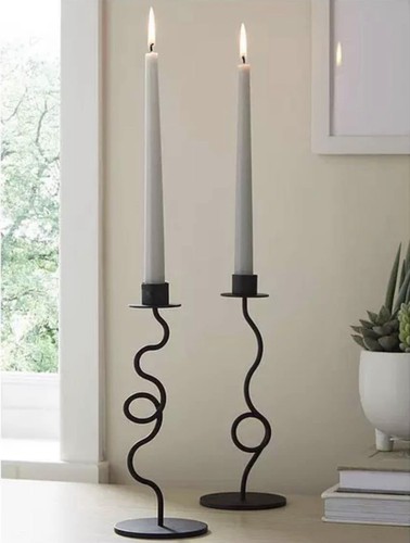 Set metal curly candle - set,
