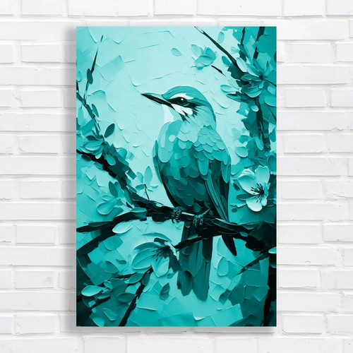 Vibrant tropical bird teal - vibrant,