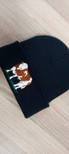 Simmental Bull embroidery on Black beanie Farming cattle market show haulage