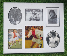 JOHAN CRUYFF AJAX BARCELONA HOLLAND SIGNED 12" x 10" DISPLAY AUTOGRAPH 1975