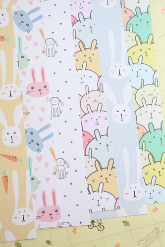 Cute rabbits mix cardstock - rabbits,