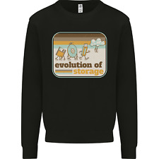 Storage Evolution Retro CD HD Drive USB Stick Mens Sweatshirt Jumper